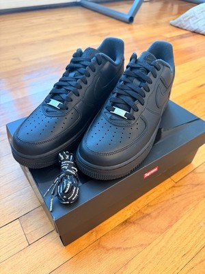 Size 9.5 - Nike Air Force 1 Low x Supreme Box Logo - Black