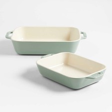 Staub 2-Piece Eucalyptus Green Ceramic Baking Dish Set