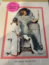 Vintage 1991 Norman Rockwell Print "Saturday Night Out,” 8 X 10, New In Package