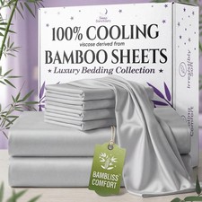 SLEEP SANCTUARY 100 Viscose Derived from Bamboo Sheets King Size 6pcs B