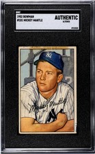 1952 BOWMAN MICKEY MANTLE 101 SGC Authentic BASEBALL NEW YORK YANKEES