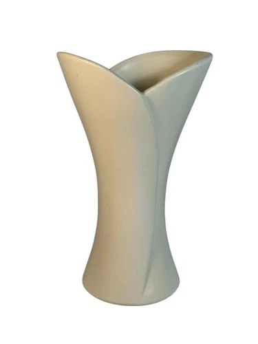 Vintage Red Wing Pottery Vase #1625 Ivory White 11" Tall Graceful Lines