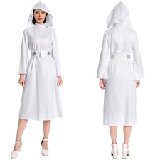 Princess Leia Organa Cosplay Costume Halloween Carnival Uniform hat Belt dress