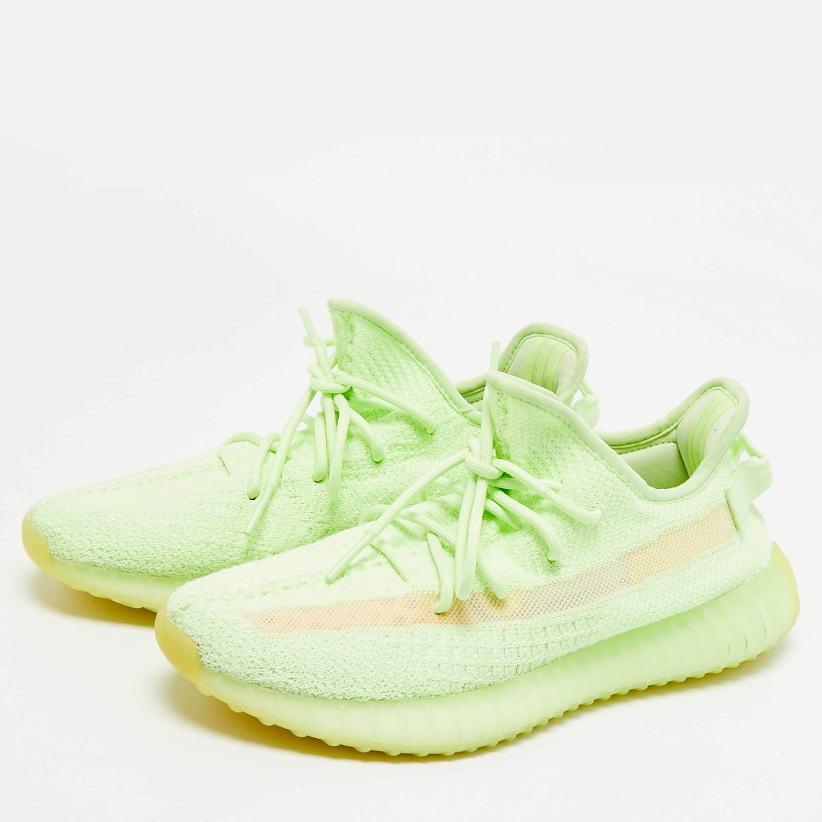 Yeezy x Adidas Boost 350 V2 Glow Size 41 13 Neon Green Knit Fabric Low Top image 2