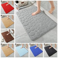 Practical Cobblestone Bath Mat Non-slip Absorbent Shower Doormat Soft Thickened
