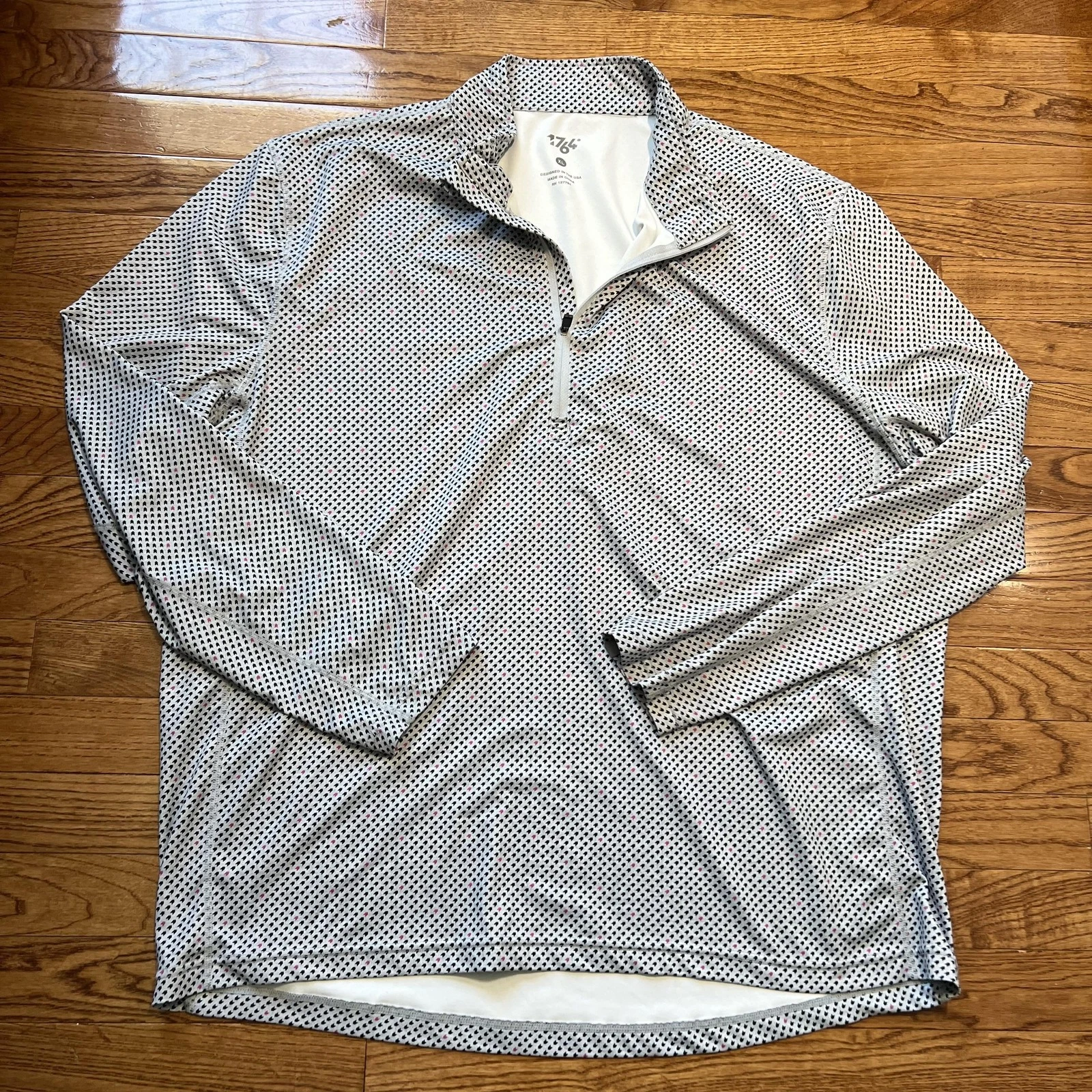 1764 Pullover Shirt Mens XL 1/4 Zip Stretch Geometric Lightweight Golf