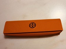 TORY BURCH ORANGE SMALL AUTHENTIC EYEGLASSES CASE perfect--never used.