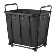 Uimoso Laundry Cart Rolling Grocery Utility Cart with Liner and Wheels 260 LBS