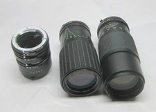 KALIMAR 80-200mm & VIVITAR 300mm ZOOMS LENSES & AETNA EXTENSION TUBES - MC MOUNT