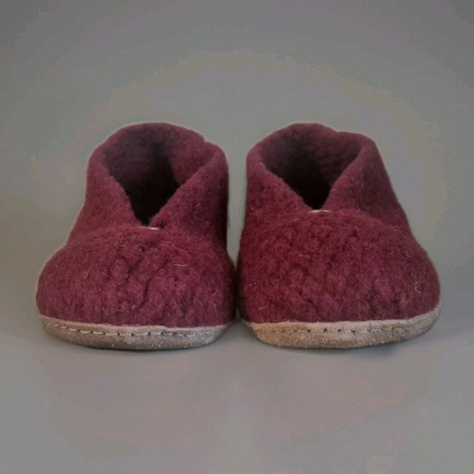 ZAPATILLAS WOOLFIT WOOLIES/ROJO BURDEOS/SUELA DE CUERO/TALLA UE 40/US CON TALLA 9/USADAS Foto 4 de 4