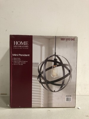 HDC HDP12107ORB Orbit 1-Light Black Mini Pendant with Metal Strap Design and Bul