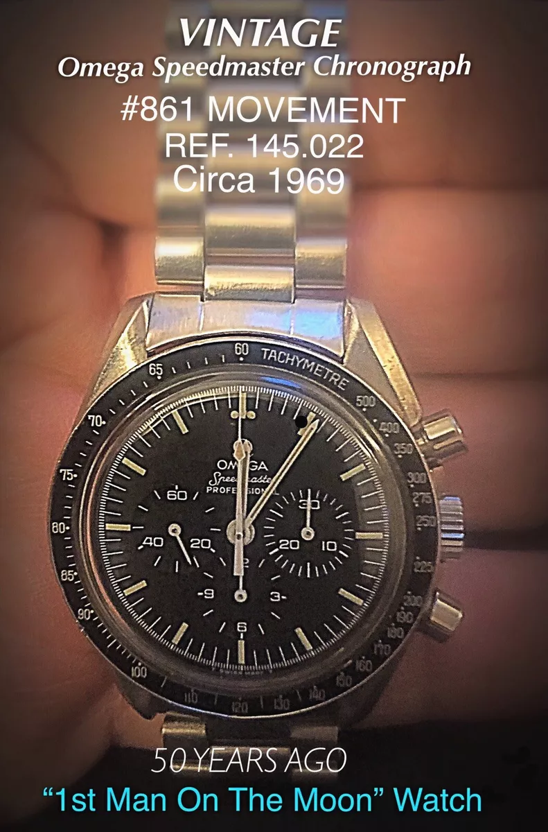 VINTAGE Omega Speedmaster Professional 1st Man On The Moon 861 Movement 1969