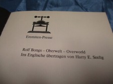 Rolf Bongs , Oberwelt  /  Overworld , Erste d...