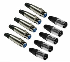 10 Pack XLR 3-Pin Female Male Audio Mic Microphone Adapter Cable Connector Plug