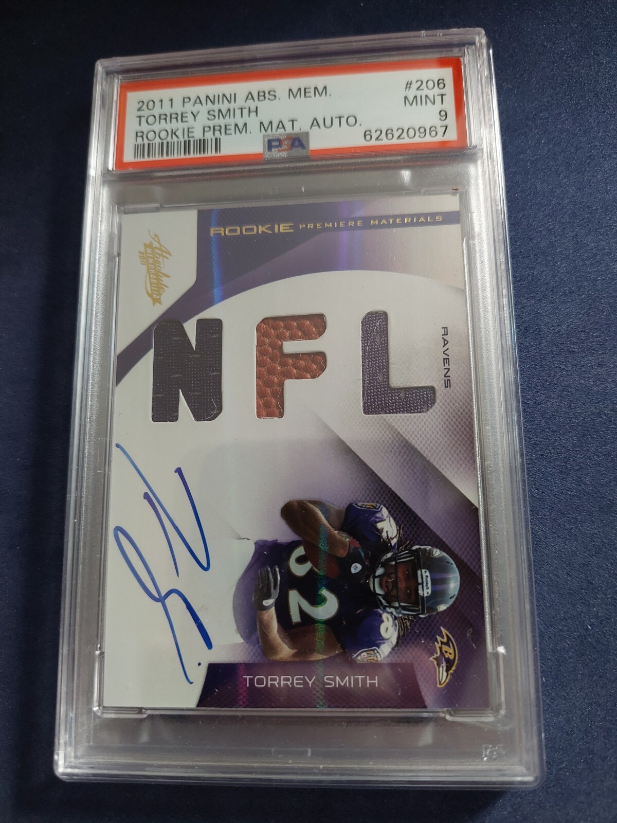 Torrey Smith Panini Absolute Memorabilia #206 Rookie Premiere Material Autograph