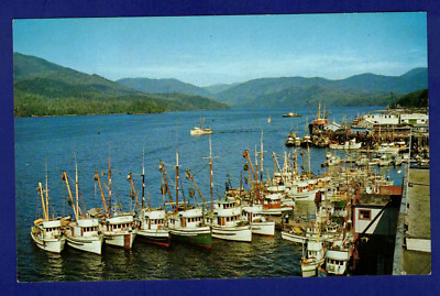 VINTAGE POSTCARD PRINCE RUPERT WATERFRONT FISHING FLEET BRITISH COLUMBIA       