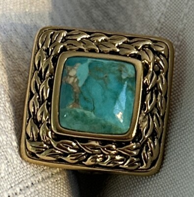 Barse Jewelry Rose Gold Plated Turquoise Statement Ring