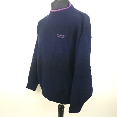 Puma Vintage Pullover MEDIUM Y2k 90s Retro Wolle Alpaka Blau Pulli Acryl Herren
