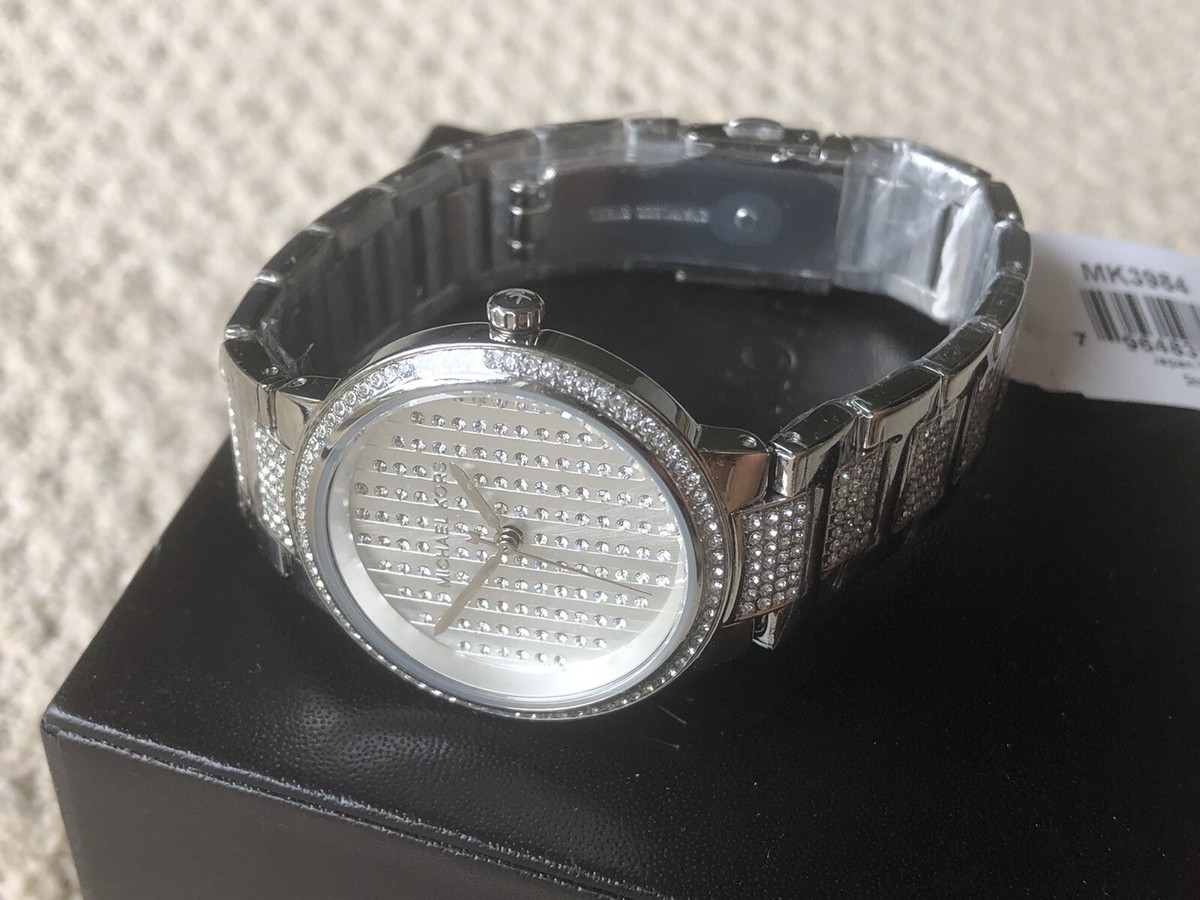 MICHAEL KORS Square Crystal Pavé Statement Watch - Silver Tone Michael Kors MK3662 Square Lake Pave Women main image 2