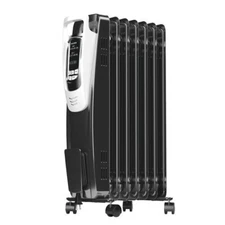 1500W Deluxe Oil Filled Space Tower Heater 10 Hr Auto Timer Heavy Duty Casters