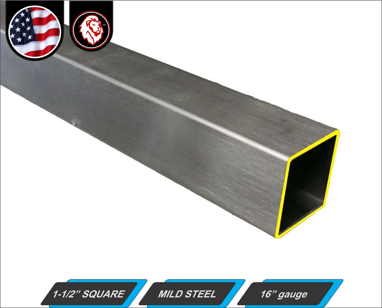 1/2 x 1 Rectangular Metal Tube - Mild Steel - 16 gauge - ERW - 12