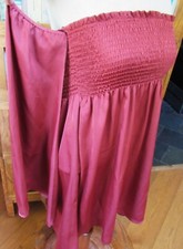 Show Me Your MuMu ASHLEY SMOCKED Dress Women's XS Retro Mod Burgundy EUC