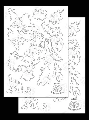 ACID TACTICAL 2pk ADHESIVE Camouflage Airbrush Spray Paint Duracoat Gun Stencils A-TACS Camo