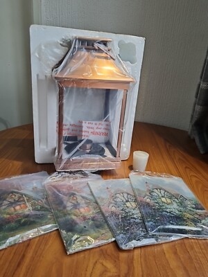 Thomas Kinkade Lamplight Bridge Village Elektrische Laterne Limited Edition NEU.