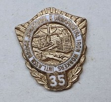 International Association Bridge & Ornamental Iron Workers 35 Year Pin 10K GF