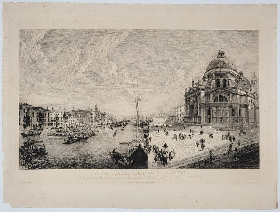 Exceptionnelle vue de Venise gravée par Brunet-Debaines d'après Canaletto - Photo 2/4