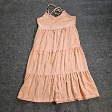 Old Navy Dress Womens Large Pink Tiered Midi Strappy V Neck Casual Boho Basic