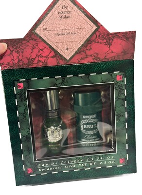 VTG FABERGE BRUT Classic Eau de Cologne Men 1.5 fl oz deodorant 2.5oz RARE HTF