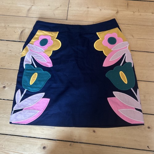 Boden Navy And Floral Short Skirt Size 12 eBay