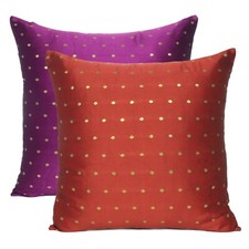 Art Silk Brocade Zipper Cushion Cover Reversible Pillow Sofa Waist Cushion Case