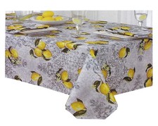 Lemon Print Tablecloth Textured Fabric 60 x 84 Rectangle/Oblong