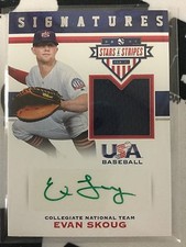 EVAN SKOUG 2017 USA STARS AND STRIPES JERSEY AUTO 197/199 GREEN INK SP TCU