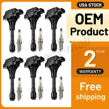6 Ignition Coil Pack UF550 and Iridium Spark Plugs For 2007-2018 Altima 3.5L V6