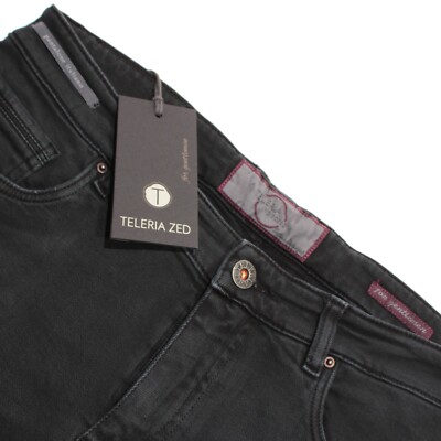 Teleria Zed NWT 5 Pocket Jean Cut Pants Size 33 US In Washed Black Cotton Blend