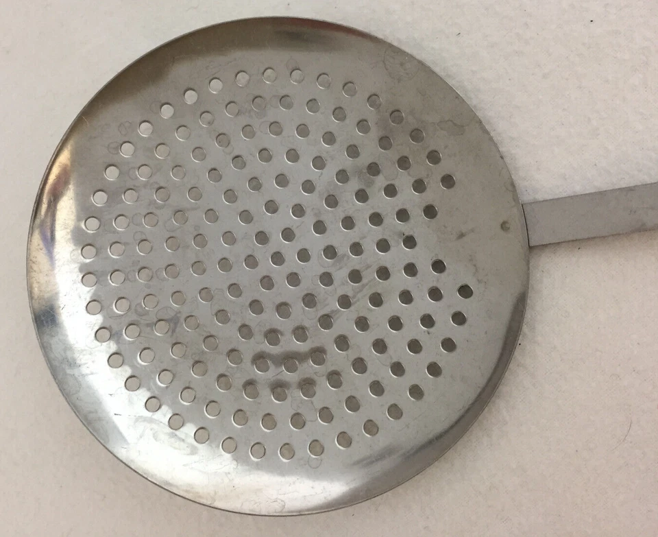 Good Cook Skimmer Drainer Strainer 4.5" Round Chrome Black Handle 13" Long - Image 3 of 4