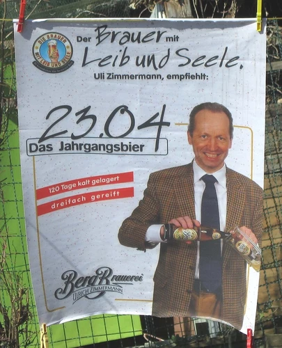 Brewery advertisement mountain brewery Ulrich Zimmermann vintage beer flag banner