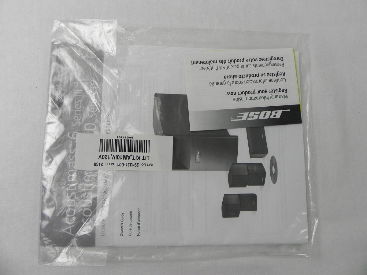 Bose Acoustimass 6 Series III & 10 Series IV Owner's Manual & Set