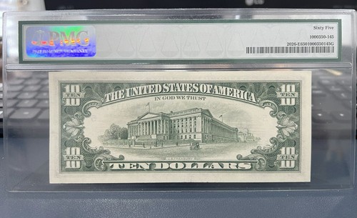 1981 $10 Federal Reserve Note PMG 65 Gem Uncirculated Birthyear ****1973 (AE) - Picture 3 of 4