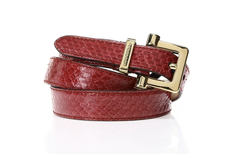 BURBERRY Woman's Snakeskin Red Leather Belt Sz 40 New! 135202 - Image 2 of 4