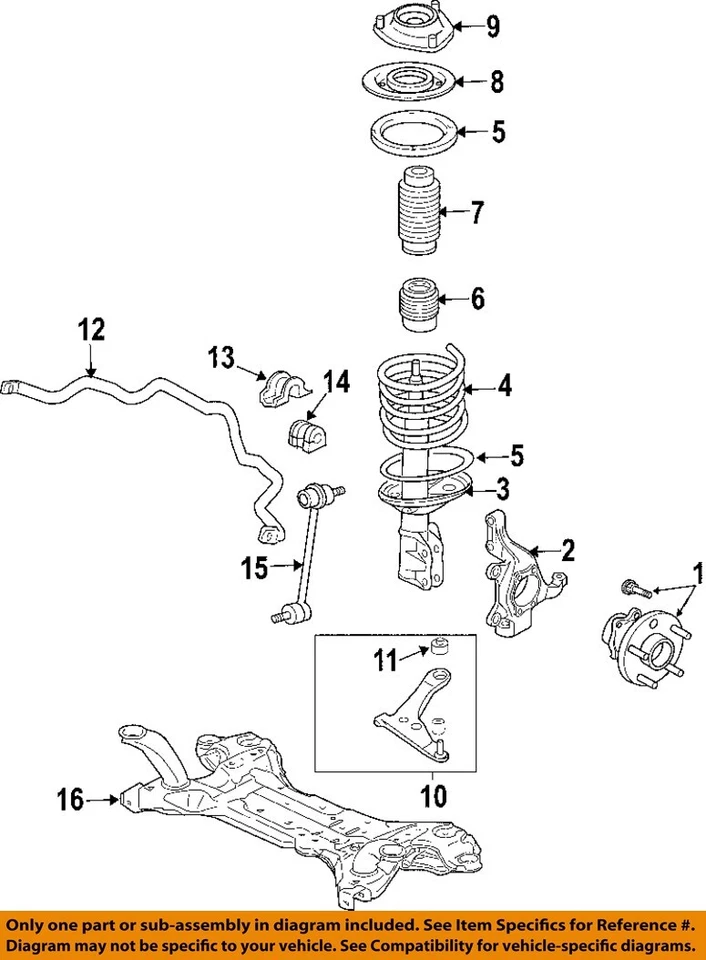 Used Front Suspension Stabilizer Bar fits: 2008 Mitsubishi Galant front Front Gr - Image 3 of 4