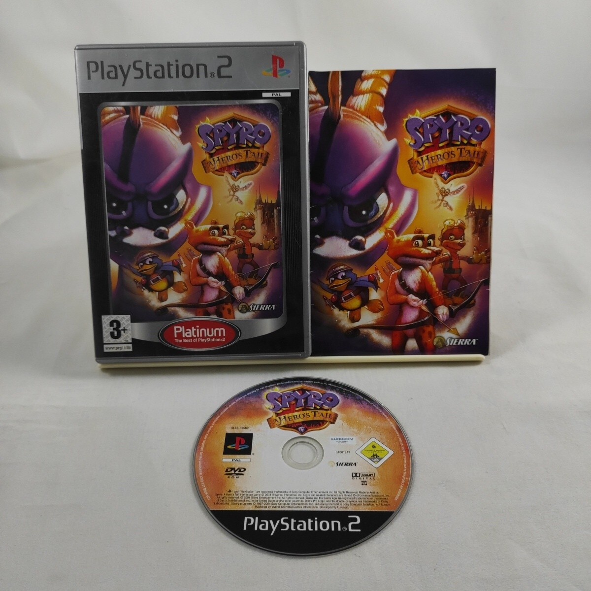 SPYRO HERO'S TAIL PlayStation 2 Platinum PS2 with Manual