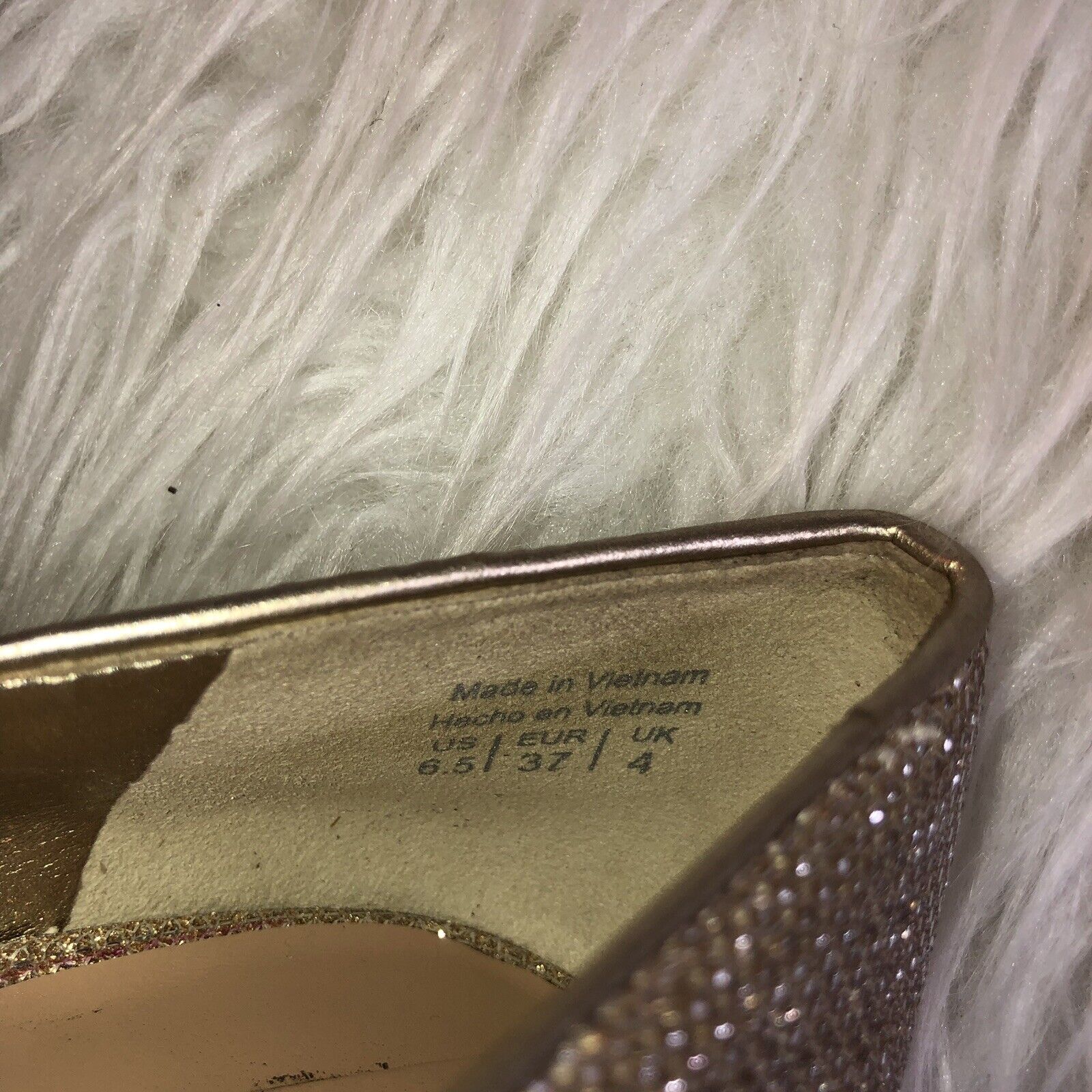 ALDO Raeann Gold Glitter Leather Lined Peep Toe D… - image 10
