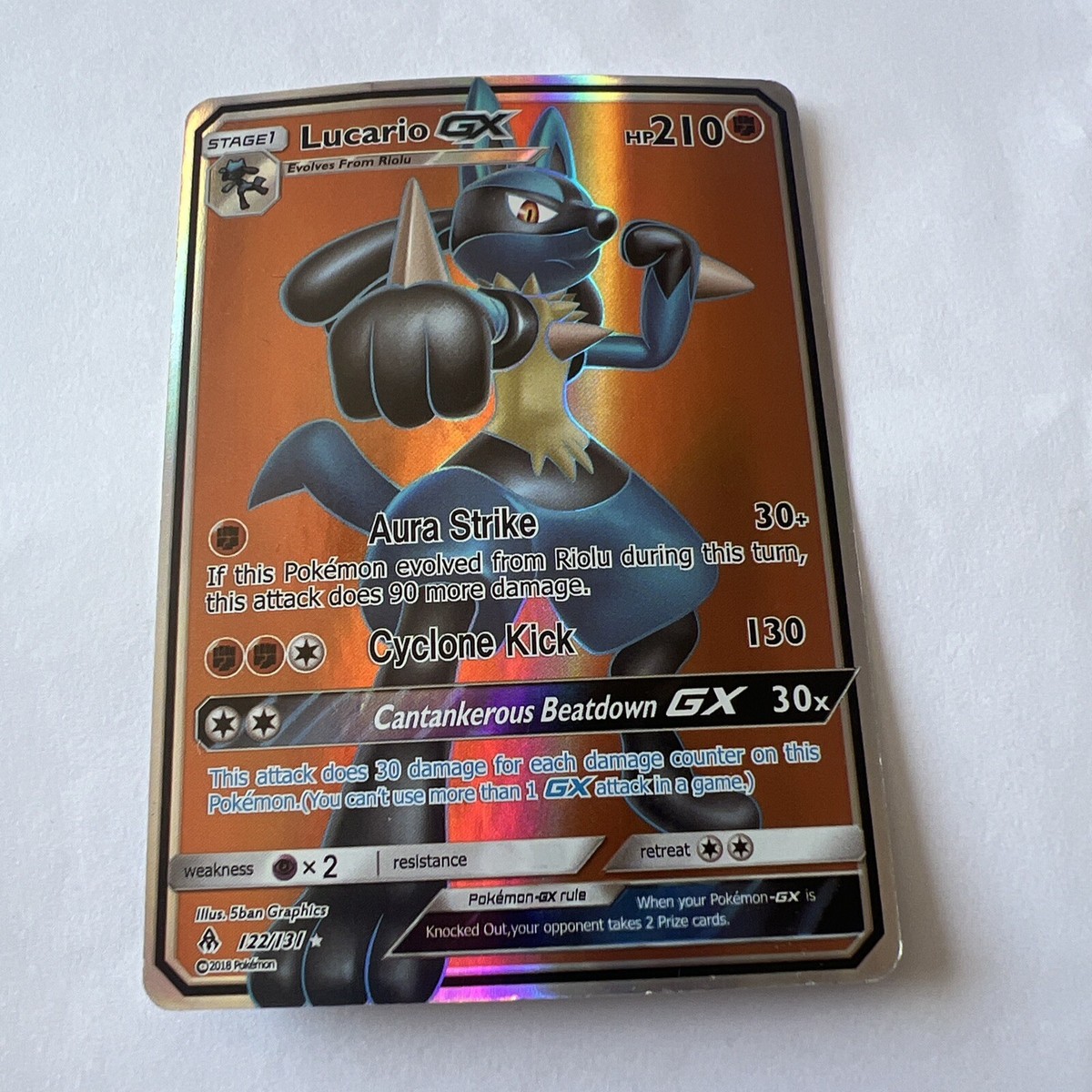 lucario gx pokemon card value Lucario GX 122/131 Full Art Forbidden Light Ultra Rare Pokemon