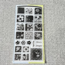 Flower Garden Clear Cling Stamp Inkadinkado 98770 Spring Floral