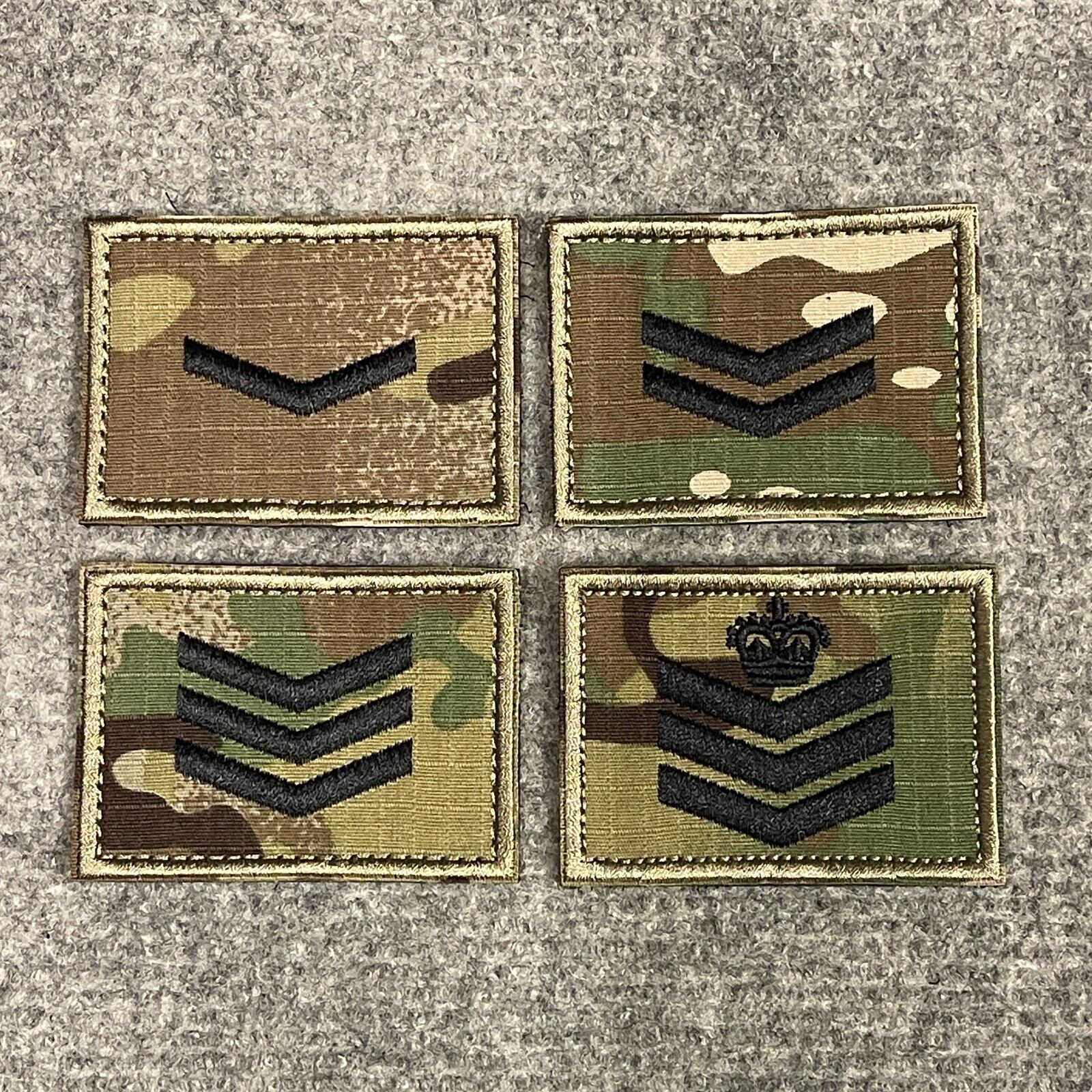 British Army Style Multicam MTP Rank Patch Hook & Loop Back Lcpl, Cpl, Sgt, SSgt - Picture 1 of 10