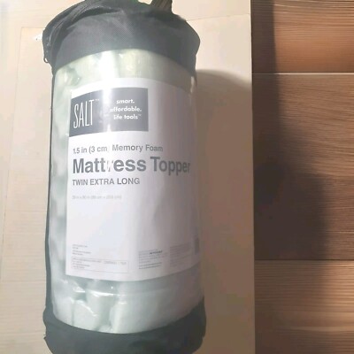 Twin XL Memory Foam Mattress Topper Salt 1.5 Inch New